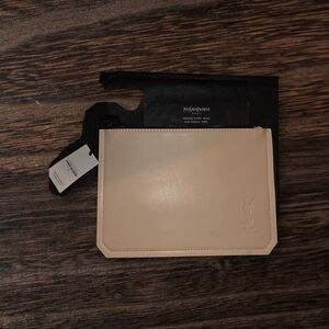 Yves Saint Laurent Beige Leather Pouch